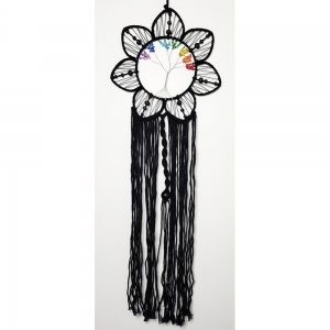 CLEARANCE - WALL HANGING - Chakra Lotus Tree with Threads 29cm x 100cm