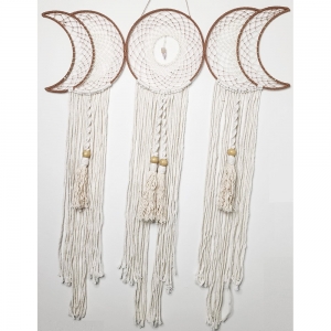 CLEARANCE - WALL HANGING - Moon Phases with Crystal and Threads 66cm x 100cm