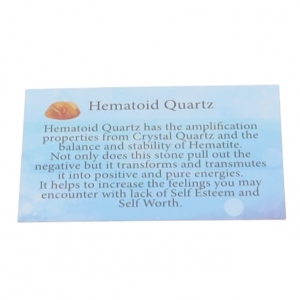 CRYSTAL INFO CARD - HEMATOID QUARTZ