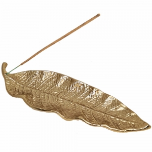 ALUMINIUM INCENSE BURNER - Leaf Plate 27cm