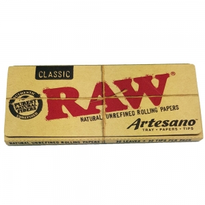 Raw Artesano King Size Slim - 32 leaves with tray