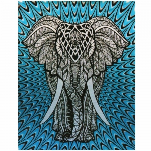 TAPESTRY - Elephant Blue and White 140 X 210cm