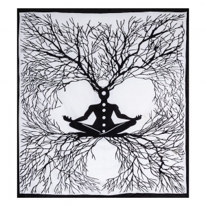 TAPESTRY - Root Man Tree Black White 210cmx 240cm