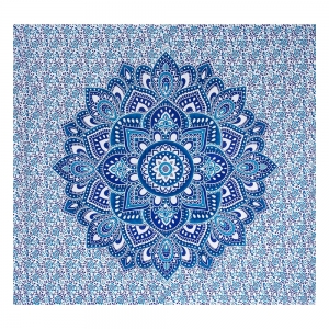TAPESTRY - Mirchi Mandala Turquoise Blue 210cm x 240cm