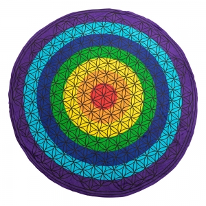 CLOSE OUT - ROUND TAPESTRY - Chakra Flower of Life Towel Base 150cm