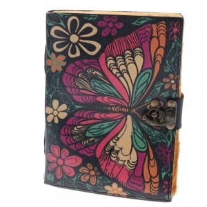 LEATHER JOURNAL - Butterfly Print 12cm x 17cm