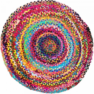 CLOSE OUT - COTTON RUG - Braided Round 90cm