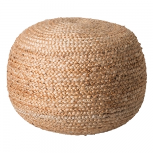 CLEARANCE - POUF - Round Jute Finish 30cm High 50cm Wide