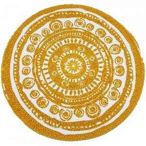 CLOSE OUT - TABLE MAT - Assorted Designs Cream Yellow 37cm