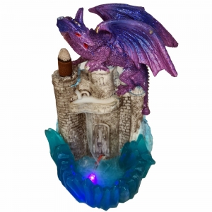 POLYRESIN BACKFLOW BURNER - Dragon Castle 14cm x 11cm x 20cm