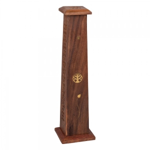 WOODEN INCENSE TOWER - Tree of Life Inlay 30cm