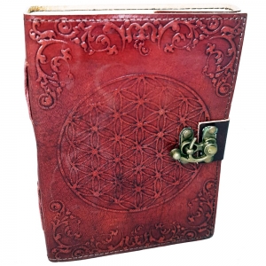 LEATHER JOURNAL - Flower of Life 12.7cm x 17.7cm