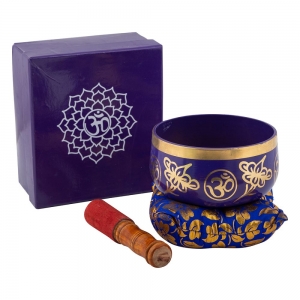 CLOSE OUT - SINGING BOWL - Brass Crown Chakra (Purple) 6cm x 12cm