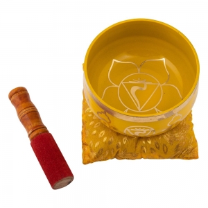 CLOSE OUT - SINGING BOWL - Brass Solar Plexus Chakra (Yellow) 6cm x 12cm
