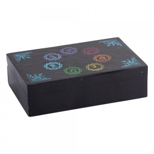 SOAPSTONE BOX - Chakra Printed 4cm x 10cm x15cm