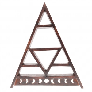 WOODEN WALL PANEL - Triangle Phases of Moon 50cm x 45cm 7cm