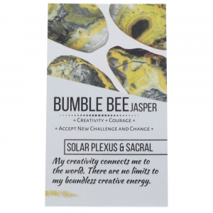 CRYSTAL INFO CARD - Bumble Bee Jasper
