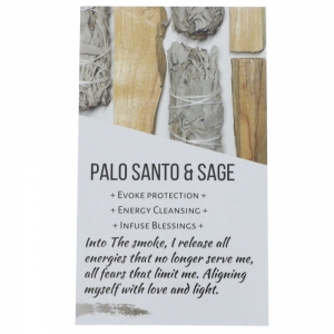 CRYSTAL INFO CARD - Palo Santo& Sage