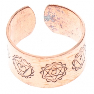RING - Copper Chakra Engraved Adjustable