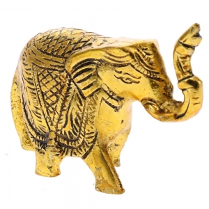 ALUMINIUM STATUE - Elephant Gold 7cm x 8.5cm