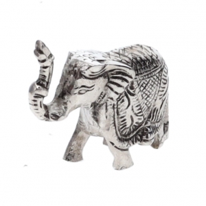 ALUMINIUM STATUE - Elephant Silver 7cm x 8.5cm