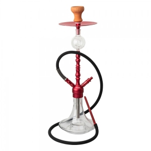 CLOSE OUT - HOOKAH PIPE - Red Stem Hookah with Skull 70cm