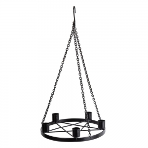 CANDLE HOLDER - Pentacle Hanging Chain for Taper Candles 22cm