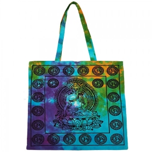 Lotus Buddha Tie Dye Tote Bag 18"x18"