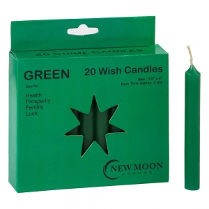 CLEARANCE - WISH CANDLE 1.25cm x 10cm (20 Pack) Green