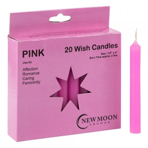 CLEARANCE - WISH CANDLE 1.25cm x 10cm (20 Pack) Pink